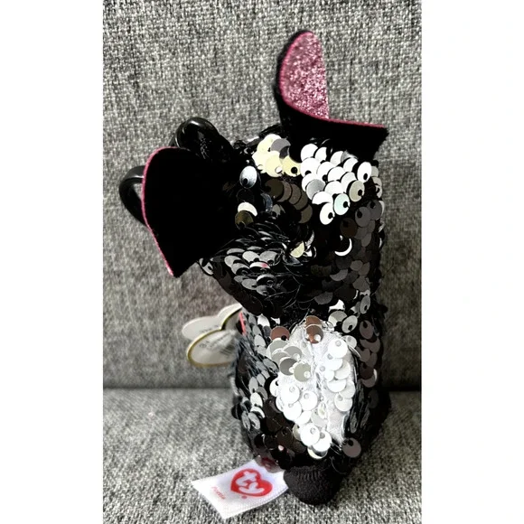 Ty Flippables Beanie Boo Keychain Key Clip, 3.5 Inch - Portia the Dog - Picture 3 of 5